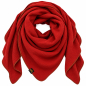 Preview: Musselin Schal Damen Rostrot 140 × 140 cm – Baumwollschal mit braunem Saum | OBERMUTTI